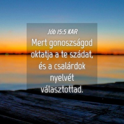 Picture 04 - Jób 15:5 KAR - Mert gonoszságod oktatja a te szádat, és a - Bible Verse Picture