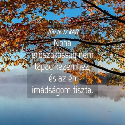 Picture 04 - Jób 16:17 KAR - Noha erõszakosság nem tapad kezemhez, és az - Bible Verse Picture