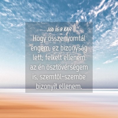 Picture 04 - Jób 16:8 KAR - Hogy összenyomtál engem, ez bizonyság lett; - Bible Verse Picture