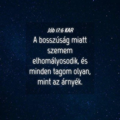 Picture 04 - Jób 17:6 KAR - A bosszúság miatt szemem elhomályosodik, és - Bible Verse Picture