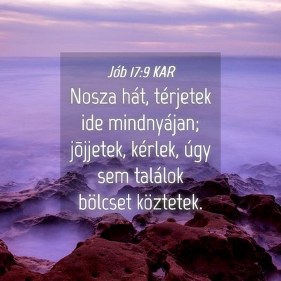 Picture 04 - Jób 17:9 KAR - Nosza hát, térjetek ide mindnyájan; jõjjetek, - Bible Verse Picture
