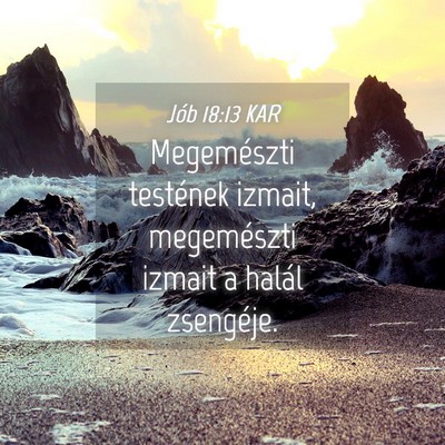 Picture 04 - Jób 18:13 KAR - Megemészti testének izmait, megemészti izmait - Bible Verse Picture