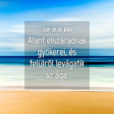 Picture 04 - Jób 18:16 KAR - Alant elszáradnak gyökerei, és felülrõl - Bible Verse Picture