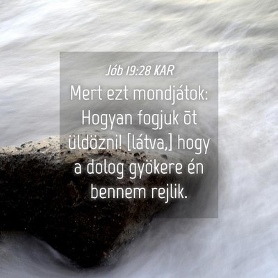 Picture 04 - Jób 19:28 KAR - Mert ezt mondjátok: Hogyan fogjuk õt üldözni! - Bible Verse Picture