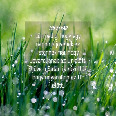 Picture 04 - Jób 2:1 KAR - Lõn pedig, hogy egy napon eljövének az - Bible Verse Picture