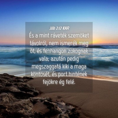 Picture 04 - Jób 2:12 KAR - És a mint ráveték szemöket távolról, nem - Bible Verse Picture