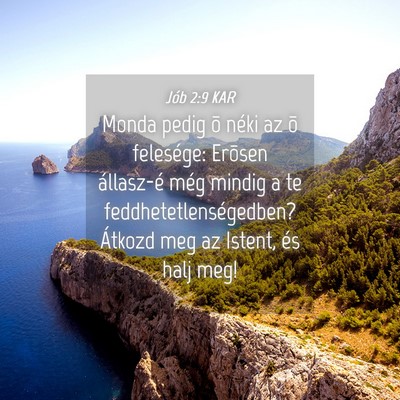 Picture 04 - Jób 2:9 KAR - Monda pedig õ néki az õ felesége: Erõsen - Bible Verse Picture