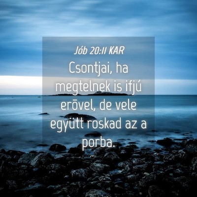 Picture 04 - Jób 20:11 KAR - Csontjai, ha megtelnek is ifjú erõvel, de vele - Bible Verse Picture