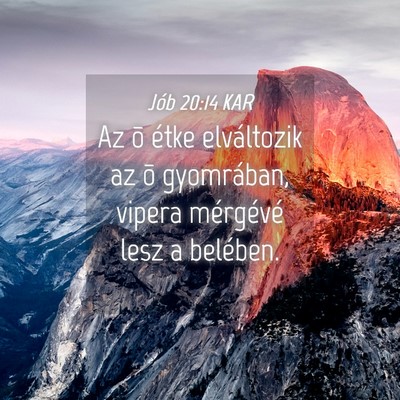 Picture 04 - Jób 20:14 KAR - Az õ étke elváltozik az õ gyomrában, vipera - Bible Verse Picture
