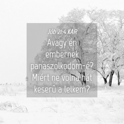 Picture 04 - Jób 21:4 KAR - Avagy én embernek panaszolkodom-é? Miért ne - Bible Verse Picture