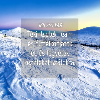 Picture 04 - Jób 21:5 KAR - Tekintsetek reám és álmélkodjatok el, és - Bible Verse Picture