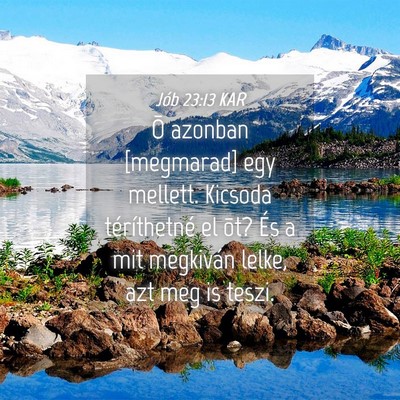 Picture 04 - Jób 23:13 KAR - Õ azonban [megmarad] egy mellett. Kicsoda - Bible Verse Picture
