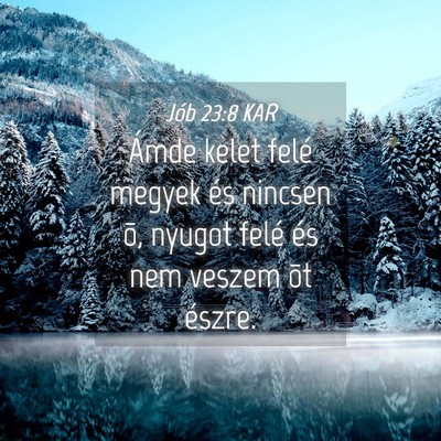 Picture 04 - Jób 23:8 KAR - Ámde kelet felé megyek és nincsen õ, nyugot - Bible Verse Picture