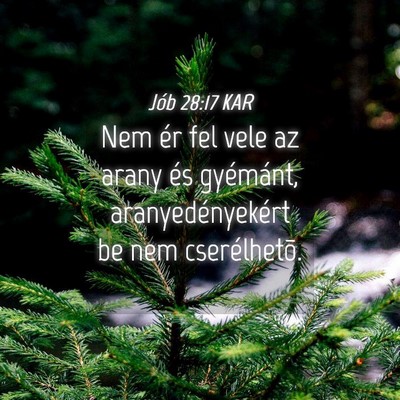 Picture 04 - Jób 28:17 KAR - Nem ér fel vele az arany és gyémánt, - Bible Verse Picture