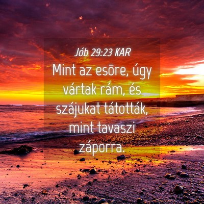 Picture 04 - Jób 29:23 KAR - Mint az esõre, úgy vártak rám, és szájukat - Bible Verse Picture