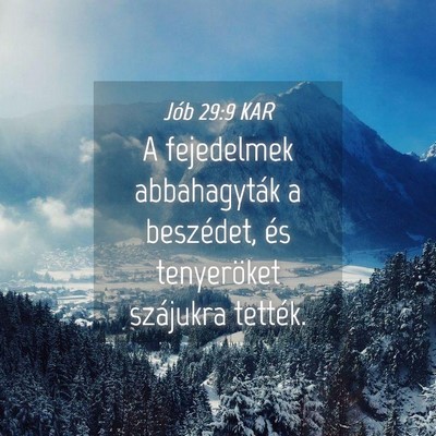 Picture 04 - Jób 29:9 KAR - A fejedelmek abbahagyták a beszédet, és - Bible Verse Picture
