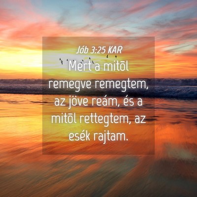 Picture 04 - Jób 3:25 KAR - Mert a mitõl remegve remegtem, az jöve reám, - Bible Verse Picture