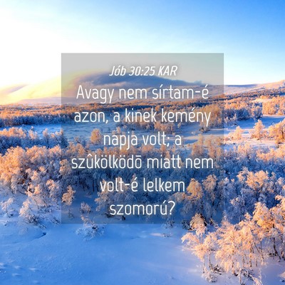 Picture 04 - Jób 30:25 KAR - Avagy nem sírtam-é azon, a kinek kemény napja - Bible Verse Picture
