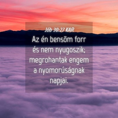 Picture 04 - Jób 30:27 KAR - Az én bensõm forr és nem nyugoszik; - Bible Verse Picture