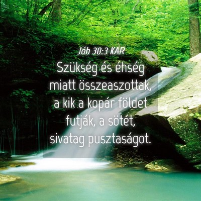 Picture 04 - Jób 30:3 KAR - Szükség és éhség miatt összeaszottak, a kik - Bible Verse Picture