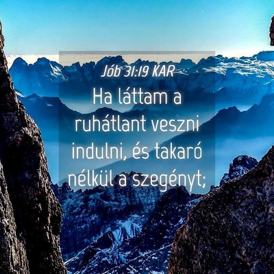 Picture 04 - Jób 31:19 KAR - Ha láttam a ruhátlant veszni indulni, és - Bible Verse Picture