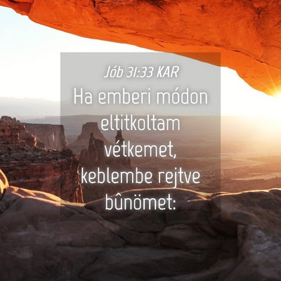 Picture 04 - Jób 31:33 KAR - Ha emberi módon eltitkoltam vétkemet, keblembe - Bible Verse Picture