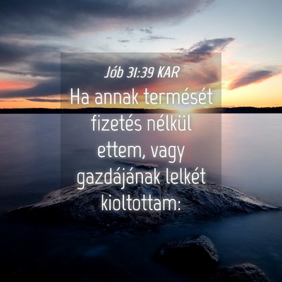 Picture 04 - Jób 31:39 KAR - Ha annak termését fizetés nélkül ettem, vagy - Bible Verse Picture