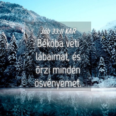 Picture 04 - Jób 33:11 KAR - Békóba veti lábaimat, és õrzi minden - Bible Verse Picture