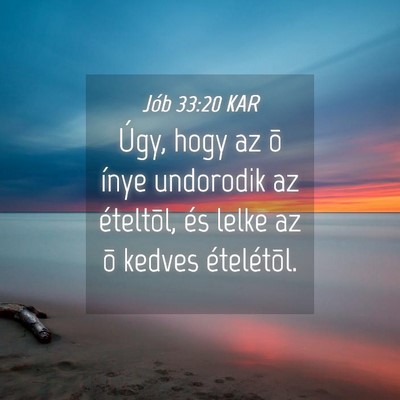 Picture 04 - Jób 33:20 KAR - Úgy, hogy az õ ínye undorodik az ételtõl, - Bible Verse Picture