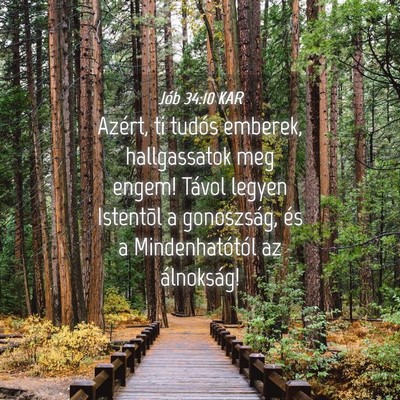Picture 04 - Jób 34:10 KAR - Azért, ti tudós emberek, hallgassatok meg - Bible Verse Picture
