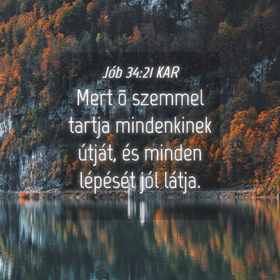 Picture 04 - Jób 34:21 KAR - Mert õ szemmel tartja mindenkinek útját, és - Bible Verse Picture
