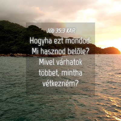 Picture 04 - Jób 35:3 KAR - Hogyha ezt mondod: Mi hasznod belõle? Mivel - Bible Verse Picture
