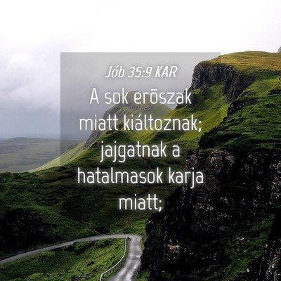 Picture 04 - Jób 35:9 KAR - A sok erõszak miatt kiáltoznak; jajgatnak a - Bible Verse Picture