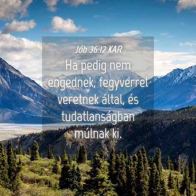 Picture 04 - Jób 36:12 KAR - Ha pedig nem engednek, fegyverrel veretnek - Bible Verse Picture