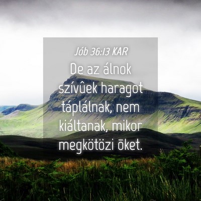 Picture 04 - Jób 36:13 KAR - De az álnok szívûek haragot táplálnak, nem - Bible Verse Picture