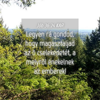 Picture 04 - Jób 36:24 KAR - Legyen rá gondod, hogy magasztaljad az õ - Bible Verse Picture