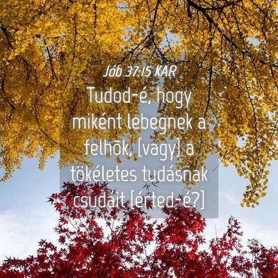 Picture 04 - Jób 37:15 KAR - Tudod-é, hogy miként lebegnek a felhõk, [vagy] - Bible Verse Picture