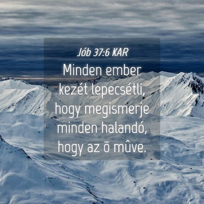 Picture 04 - Jób 37:6 KAR - Minden ember kezét lepecsétli, hogy megismerje - Bible Verse Picture