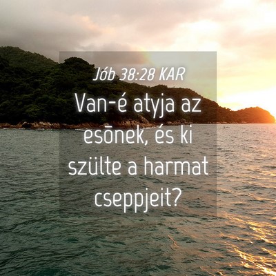 Picture 04 - Jób 38:28 KAR - Van-é atyja az esõnek, és ki szülte a harmat - Bible Verse Picture