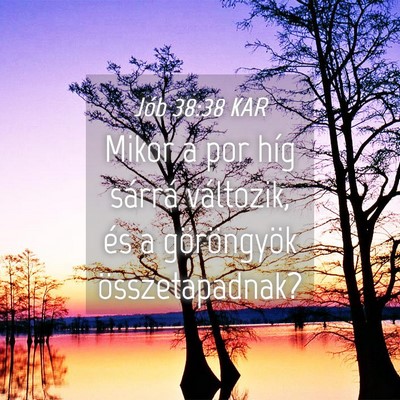 Picture 04 - Jób 38:38 KAR - Mikor a por híg sárrá változik, és a - Bible Verse Picture