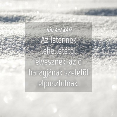 Picture 04 - Jób 4:9 KAR - Az Istennek lehelletétõl elvesznek, az õ - Bible Verse Picture