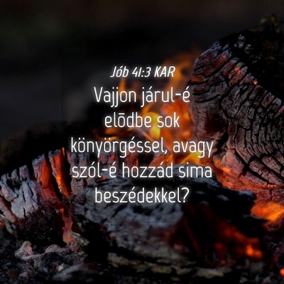 Picture 04 - Jób 41:3 KAR - Vajjon járul-é elõdbe sok könyörgéssel, - Bible Verse Picture