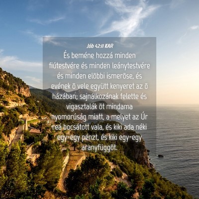 Picture 04 - Jób 42:11 KAR - És beméne hozzá minden fiútestvére és - Bible Verse Picture