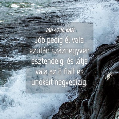 Picture 04 - Jób 42:16 KAR - Jób pedig él vala ezután száznegyven - Bible Verse Picture
