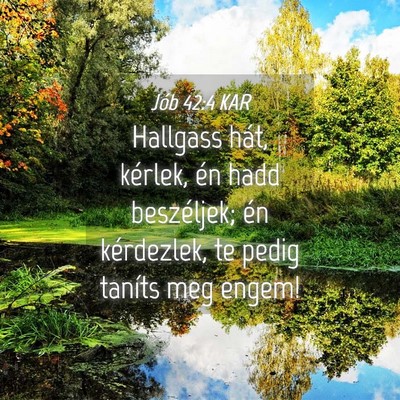 Picture 04 - Jób 42:4 KAR - Hallgass hát, kérlek, én hadd beszéljek; én - Bible Verse Picture
