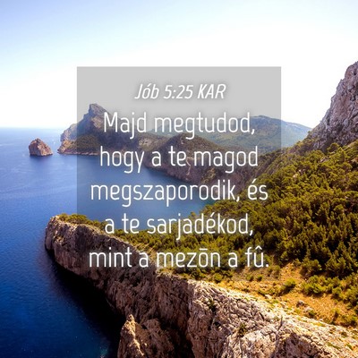 Picture 04 - Jób 5:25 KAR - Majd megtudod, hogy a te magod megszaporodik, és - Bible Verse Picture