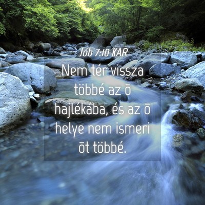 Picture 04 - Jób 7:10 KAR - Nem tér vissza többé az õ hajlékába, és az - Bible Verse Picture