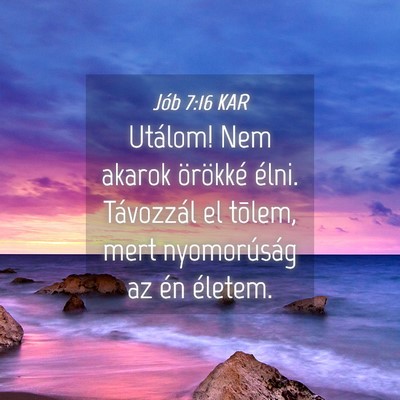Picture 04 - Jób 7:16 KAR - Utálom! Nem akarok örökké élni. Távozzál - Bible Verse Picture