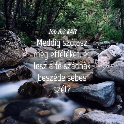 Picture 04 - Jób 8:2 KAR - Meddig szólasz még efféléket, és lesz a te - Bible Verse Picture