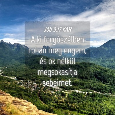 Picture 04 - Jób 9:17 KAR - A ki forgószélben rohan meg engem, és ok - Bible Verse Picture